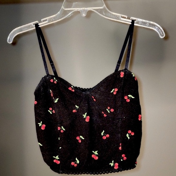 Cherry Print Crop Tank Top - Picture 1 of 3
